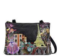 Anna by Anuschka Small Zip Around Crossbody, Petit Sac à bandoulière avec Fermeture éclair Femme, Paris at Night, Taille Unique