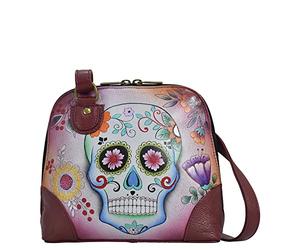 Anna by Anuschka Women Hand Painted Leather Small Multi Compartment Zip-Around Organizer, Œuvre d'art Originale Peinte à la Main Femme