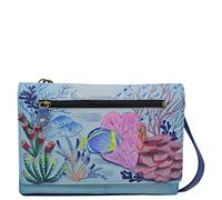 Anna by Anuschka Women’s Hand-Painted Genuine Leather Organizer Wallet on a String - Treasures of The Reef