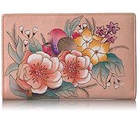Anna by Anuschka Women's Hand-Painted Leather Two Fold Wallet Garden, Portefeuille Femme, Jardin Vintage, Taille Unique