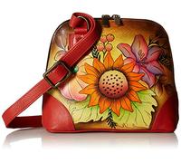 Anna by Anuschka Women's Leather Small Zip-Around Handbag, Multi Compartment Organizer, Œuvre d'art Originale Peinte à la Main Femme, Bouquet d'automne, Taille Unique