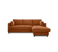 Anna - canapé d'angle convertible - avec coffre - 4 places - style contemporain - droit - Rouille