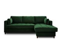 Anna - canapé d'angle convertible - avec coffre - 4 places - style contemporain - droit - Vert Vert G