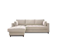 Anna - canapé d'angle convertible - avec coffre - 4 places - style contemporain - gauche - Beige
