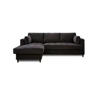 Anna - canapé d'angle convertible - avec coffre - 4 places - style contemporain - gauche - Gris foncé