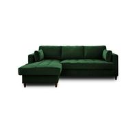 Anna - canapé d'angle convertible - avec coffre - 4 places - style contemporain - gauche - Vert