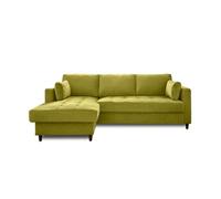 Anna - canapé d'angle convertible - avec coffre - 4 places - style contemporain - gauche - Vert Olive