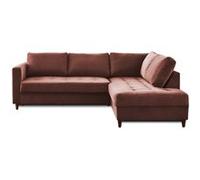 Anna - canapé d'angle droit - 5 places - convertible - en velours - Rose Rose G