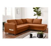 Canape angle fixe 5 places en polyester rouge 230 x 230 x 85 cm