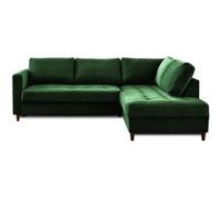 Lisa Design - Anna - canapé d'angle Droit - 5 Places - Convertible - en Velours, Vert