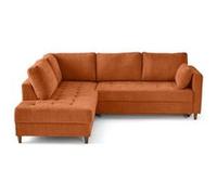 Lisa Design - Anna - canapé d'angle Gauche 5 Places Convertible en Velours texturé, Rouille