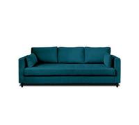 Lisa Design – Canapé convertible Anna en velours – 3 places – Bleu canard