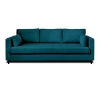 Lisa Design – Canapé convertible Anna en velours – 3 places – Bleu canard