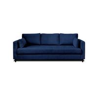 Lisa Design – Canapé convertible Anna – en velours, canapé-lit 3 places – Bleu nuit