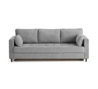Canape droit LISA DESIGN 3 places en velours gris 222 x 222 x 85 cm Gris G