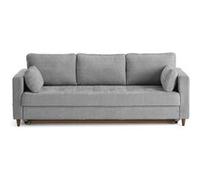 Canape droit LISA DESIGN 3 places en velours gris 222 x 222 x 85 cm Gris G
