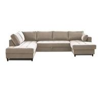 Lisa Design Anna - canapé panoramique d'angle Gauche - 7 Places - Convertible avec Coffre - en Velours