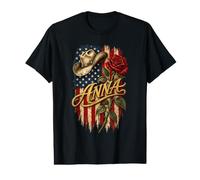 Anna Chapeau de Cowboy Drapeau américain Rose T-Shirt Graphique avec Valeur