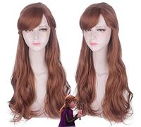 Anna Cosplay perruque princesse tresse perruques cheveux longs brun vague lâche Cosplay perruques Halloween résistant à la chaleur synthétique perruque PL-331