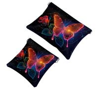 Anna Cowper Lot de 2 petites trousses de maquillage en cuir pour sacs à main, pochette de maquillage, pochette de maquillage, porte-monnaie, pochette à bijoux, attrape-rêves nébuleuse, Multicolore