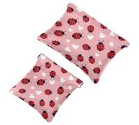 Anna Cowper Lot de 2 petites trousses de maquillage en cuir pour sacs à main, pochette de maquillage portable sans fermeture éclair, porte-monnaie, bijoux, papillons, pensées, oiseaux, Multicolore 6.,