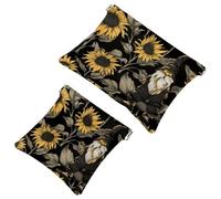 Anna Cowper Lot de 2 petites trousses de maquillage en cuir pour sacs à main, pochette de maquillage portable sans fermeture éclair, porte-monnaie, pochette à bijoux, coquelicot rouge, Multicolore 5.,