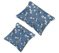 Anna Cowper Lot de 2 petites trousses de maquillage en cuir pour sacs à main, pochette de maquillage portable sans fermeture éclair, porte-monnaie, pochette à bijoux, coquelicot rouge, Multicolore 4.,