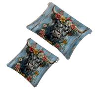 Anna Cowper Lot de 2 petites trousses de maquillage en cuir pour sacs à main, pochette de maquillage, pochette de maquillage, porte-monnaie, pochette à bijoux, attrape-rêves nébuleuse, Multicolore 3.,