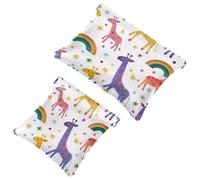 Anna Cowper Lot de 2 petites trousses de maquillage en cuir pour sacs à main, pochette de maquillage portable sans fermeture éclair, porte-monnaie, pochette à bijoux, pensées papillons, Multicolore