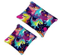Anna Cowper Lot de 2 petites trousses de maquillage en cuir pour sacs à main, pochette de maquillage portable sans fermeture éclair, porte-monnaie, pochette à bijoux, pieuvre rouge, Multicolore 2.,