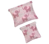 Anna Cowper Lot de 2 petites trousses de maquillage en cuir pour sacs à main, pochette de maquillage portable sans fermeture éclair, porte-monnaie, pochette à bijoux, motif pensées papillon,