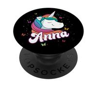 Anna - Joli prénom de Fille avec Un Licorne Adorable PopSockets PopGrip Adhésif