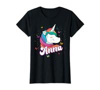 Anna - Joli prénom de Fille avec Un Licorne Adorable T-Shirt