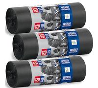 Anna Notre Sac Poubelle 120 L de Poubelle Résistant en Sacs Recyclé Plastique Recyclé de 30µm Dotés Déchets Lourds de Humides Lot Parfait pour Sacs Idéal pour Ménages et Entreprises En