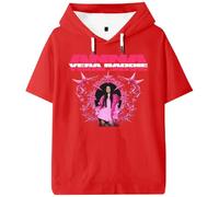Anna Pepe Vera Baddie Tour 2025 T-shirt à capuche à manches courtes pour homme et femme, Rouge, XS