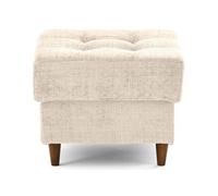 Anna - pouf en velours texturé - pieds en bois - Beige Beige