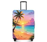 ANNA QUEEN Housse de bagage plus épaisse pour valise, protection élastique pour valise, convient aux bagages à main de 45,7 à 86,4 cm, accessoires de voyage, Coucher de soleil tropical sur, XL(fits 32