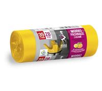 ANNA ZARADNA ST-AZ-033638 Sacs poubelle avec anses 35 l Fort | 28 pièces | Parfum agrumes | Sacs poubelle pour les déchets ménagers Bureau en film HDLD Fabriqué en film HDLD Couleur : jaune