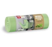 ANNA ZARADNA ST-AZ-038091 Lot de 20 sacs poubelle résistants avec poignées en polyéthylène haute densité pour ordures ménagères et bureau Vert 35 l