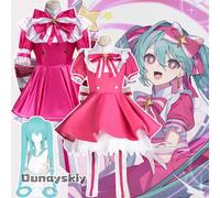 Anna zhang en ligne @ retour maintenant Mikuku Cosplay Costume projet SEKAI robe rose fille uniformes baguette magique Lolita femmes Halloween C2