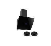 Klarstein Hotte Aspirante 60cm, Hottes de Cuisine Inclinées, Filtre de Hotte en Aluminium, Débit d'Air Puissant 641m³/h, LED, Ecran Tactile, Extracteur d'Air Silencieux, Efficace avec Evacuation