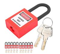 Annadue 10 Ensembles de Serrures de Verrouillage de 38mm, Cadenas de sécurité d'isolation d'ingénierie Industrielle en Nylon pour Kit de Verrouillage de sécurité (rouge)