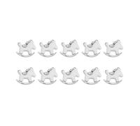 Annadue 10 Pièces 25mm Pendentif Charme Cheval en Métal pour Fabrication | Finition crème, alliage de zinc dense, toucher poli à la main, fermeture éclair, coffret cadeau sans danger pour la peau.