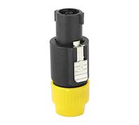 Annadue 10 Pièces Connecteur Audio Haut-parleur 4 Broches Fiche (YELLOW) | Fiche hydrofuge, puissance nominale 30A Rms, contacts en plaqué cuivre, manchon de verrouillage, câble de 6 à 15 mm