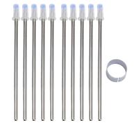 Annadue 10 Pièces D1 Recharges de Stylo à Bille en Métal 0.5mm Ultra Fine à Base D'huile Remplaçable Stylo à Bille Recharge Conseils pour Stylos électromagnétiques, 10 par Paquet