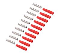 Annadue 10Pcs 2mm Banana Plug Coupler for Testing Equipment (rouge) | Prise femelle isolée, construction en cuivre PA, gaine blindée, usinée CNC, 30 V 10 A, test en laboratoire