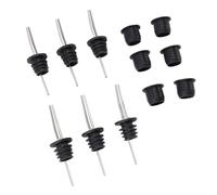 Annadue 12 Pièces Bouchons Verseurs en Acier Inoxydable avec Adaptateurs en | Construction en acier inoxydable, joint adaptateur en silicone, nettoyage par rinçage rapide, utilisation au bar à