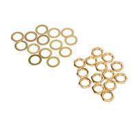 Annadue 14 Pièces Kit Écrou et Rondelle de Jack Guitare M9 Filetage (Doré) | Matériel de prise de sortie de guitare, filetage M9 x 0,75 mm, écrous et rondelles métalliques, bord lisse, connexion étroite