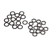 Annadue 14 Pièces Kit Écrou et Rondelle de Jack Guitare M9 Filetage | Matériel de prise de sortie de guitare, filetage M9 x 0,75 mm, écrous et rondelles métalliques, bord lisse, connexion étroite