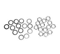 Annadue 14 Pièces Kit Écrou et Rondelle de Jack Guitare M9 Filetage | Matériel de prise de sortie de guitare, filetage M9 x 0,75 mm, écrous et rondelles métalliques, bord lisse, connexion étroite